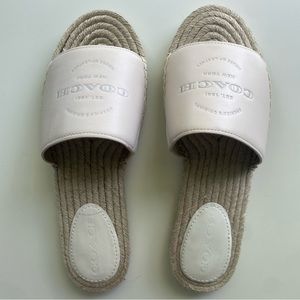 NWOB White COACH Cailin Espadrille Slides/Sandals